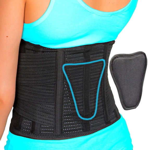 AVESTON Lumbar Brace Back Support Belt for Lower Back Pain Relief Women Men - Medium Size