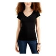 thumbnail image 1 of AVETO Womens Black Short Sleeve V Neck T-Shirt Juniors S, 1 of 4