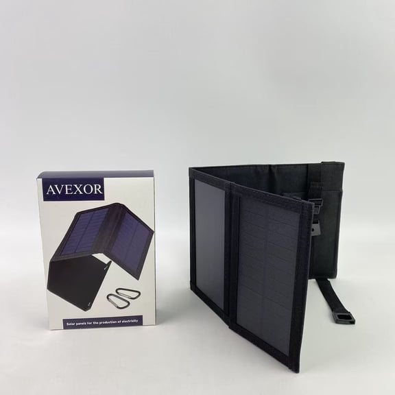 AVEXOR Solar panels for the production of electricity,30W Solar Charger Outdoor Foldable Solar Panels 5V USB Portable Solar Smartphone Battery Charger Waterproof Solar Panel Phone Chargers (Black)