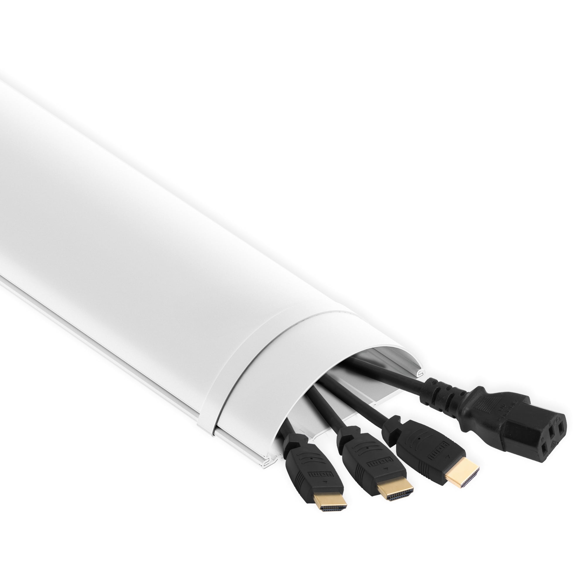 White Plastic Self-Adhesive Cable Management Kit