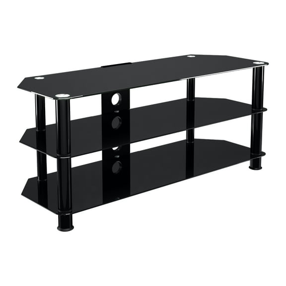 AVF Steel Glass TV Stand with Cable Management for up to 55" TVs in Black