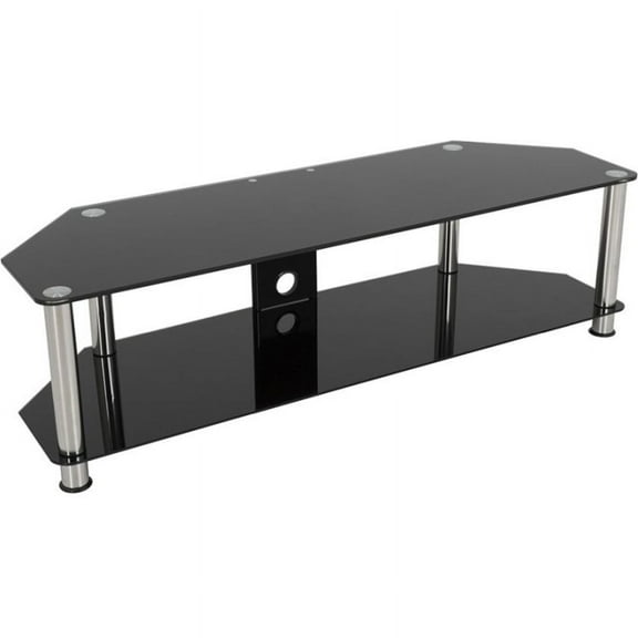 AVF Steel TV Stand with Cable Management for up to 65" TVs in Black/Chrome