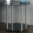 thumbnail image 1 of AVF Steel and Glass Two Tier Round Wheeled End Table in Black/Chrome, 1 of 4