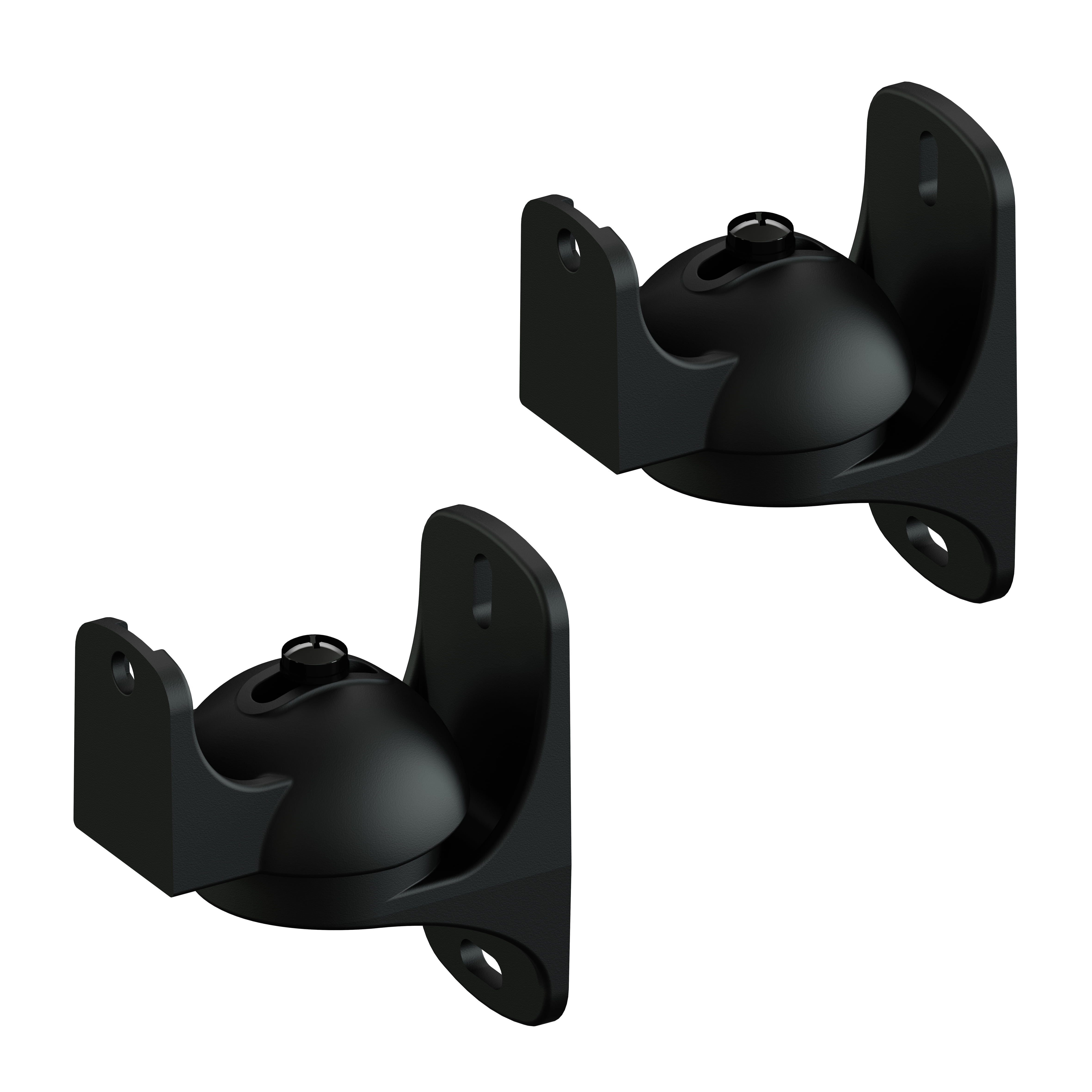Black Adjustable Nylon Speaker Wall Mount Kit with Brackets