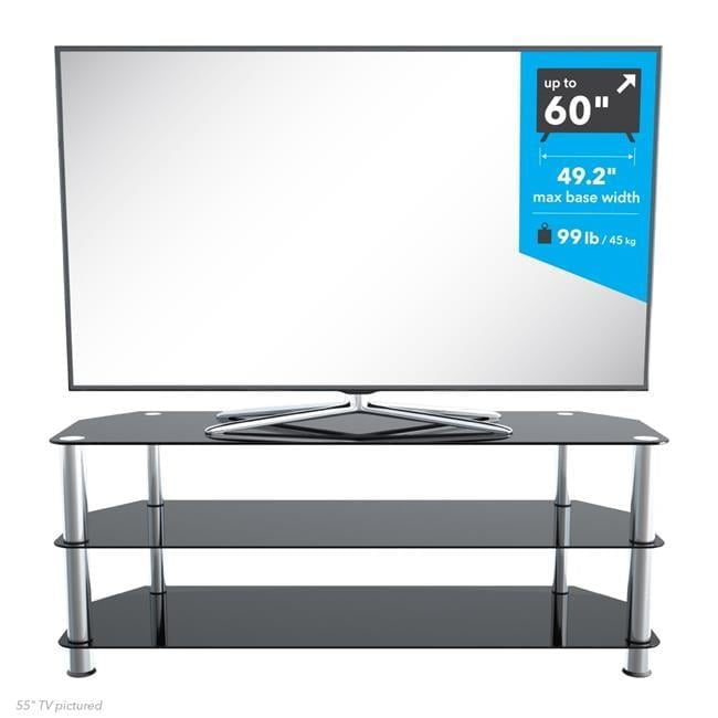 AVF Transitional Steel and Glass TV Stand for up to 60" TVs in Black ...
