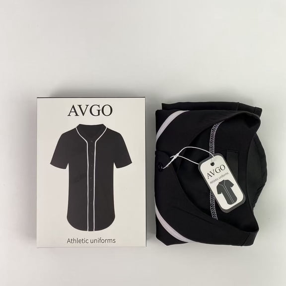 AVGO Athletic uniforms, Mens Baseball Jersey Button Down Shirts Short Sleeve Sports Uniforms - L