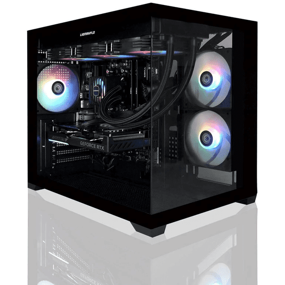 AVGPC Hellfire Gaming PC AMD Ryzen 5 9600X; GeForce RTX 5070 12GB; 16GB DDR5 RAM; 1 TB NVME M.2 SSD; 360mm AIO Liquid Cooler; ARGB Fans; WiFi/AC ; Dual Chamber Case; Windows 11 Home
