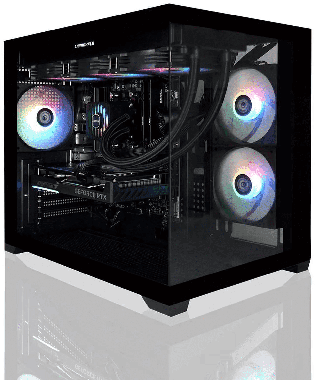 AVGPC Hellfire Gaming PC AMD Ryzen 7 9700X ; Nvidia RTX 5070 12GB; 32GB DDR RAM; 1 TB NVME M.2 SSD; 360mm AIO Liquid Cooler; ARGB Fans; WiFi/AC ; Dual Chamber Case; Windows 11 Home