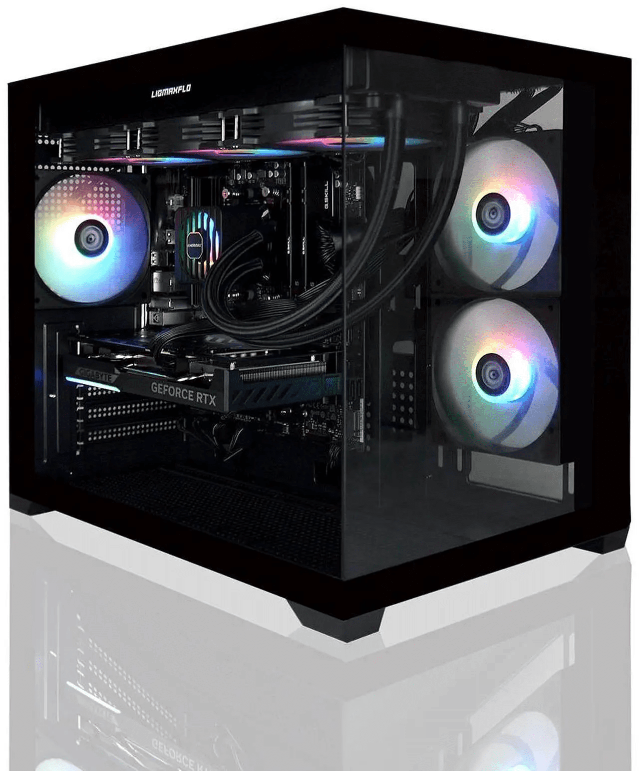 AVGPC Hellfire Gaming PC - Ryzen 7 5700X 4.6 GHz, RTX 5070 12GB VRAM, 32GB RAM, 1TB NVME M.2 SSD, 360 mm Liquid Cooler, ARGB Fans, Wifi/AC, ATX Case , Windows 11