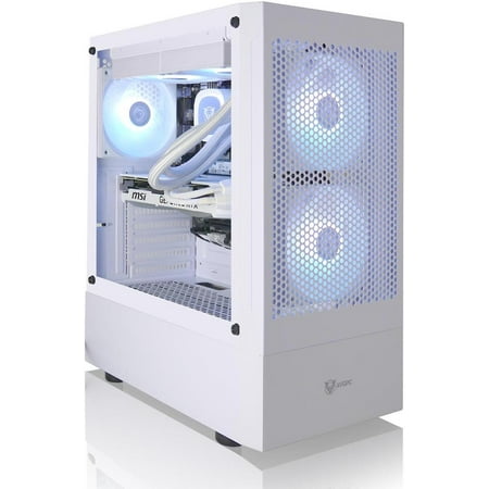 AVGPC Max Series Gaming PC - AMD Ryzen 5 5600X 4.6 GHz, AMD RX 6600 GPU , 32GB RAM, 1TB M.2 NVMe SSD, 240mm Liquid CPU Cooler, ARGB Fans, Wifi/AC, MAX ATX Case, Windows 11 White