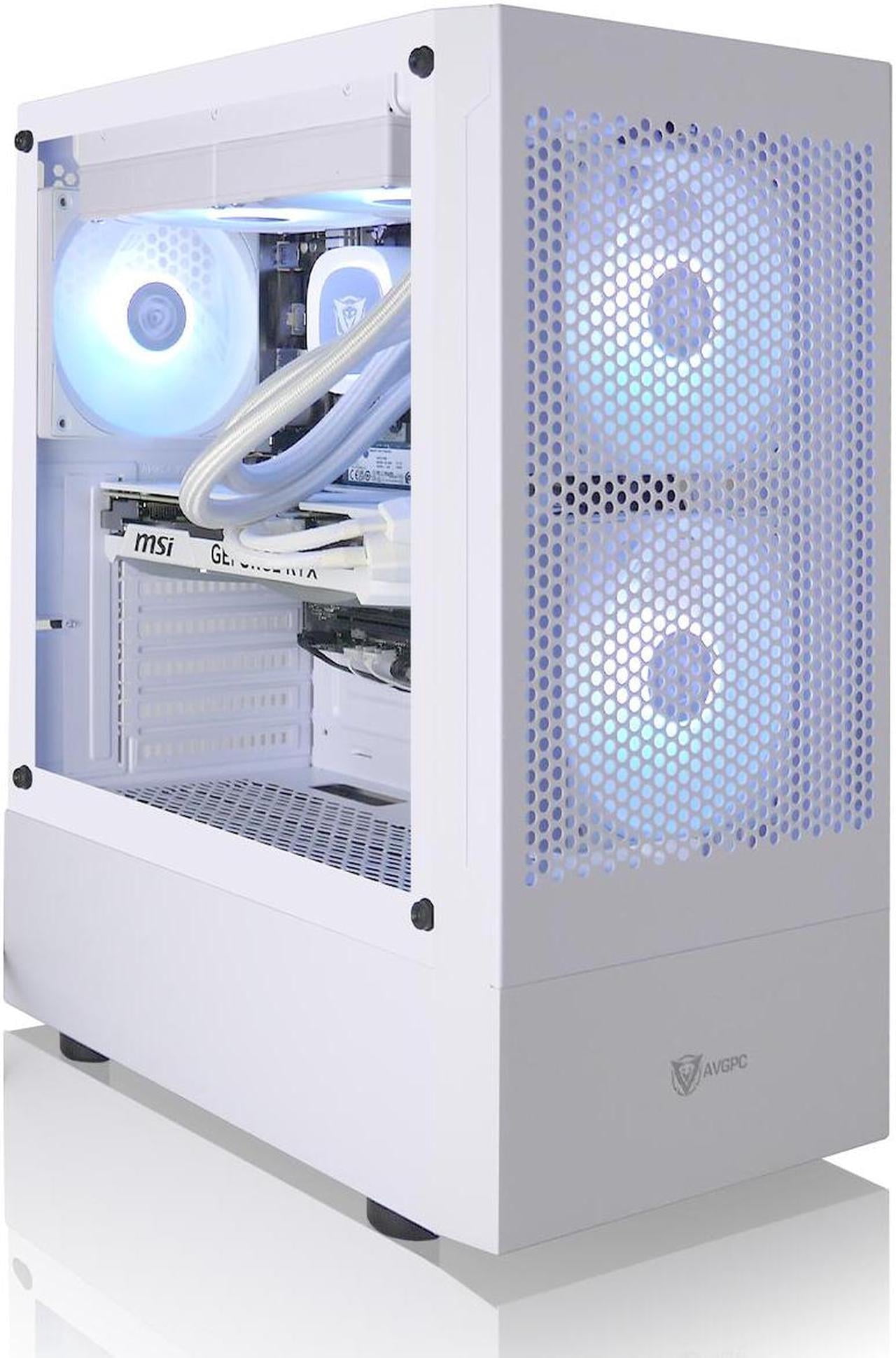 AVGPC Max Series Gaming PC - AMD Ryzen 5 5600X 4.6 GHz, GeForce RTX 5060 Ti GPU , 32GB RAM, 1TB M.2 NVMe SSD, 240mm Liquid CPU Cooler, ARGB Fans, Wifi/AC, MAX ATX Case, Windows 11 White