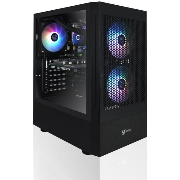 AVGPC Max Series Gaming PC - AMD Ryzen 7 5700X 4.6 GHz, GeForce RTX 5060 Ti GPU , 32GB RAM, 1TB M.2 NVMe SSD, Heat-Pipe Cooler, ARGB Fans, Wifi/AC, MAX ATX Case, Windows 11 Black