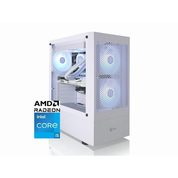 AVGPC Max Series Gaming PC - Intel Core i5-12600KF Unlocked, AMD RX 9060 XT GPU, 32GB RAM, 1TB M.2 NVMe SSD, 240mm Liquid CPU Cooler, ARGB Fans, Wifi/AC, MAX ATX Case, Windows 11 White