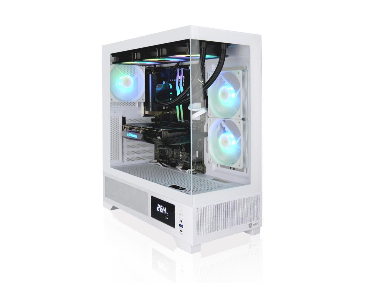 AVGPC Whirlwind Gaming PC | AMD Ryzen 7 7800X3D | RTX 4070 Super | 32GB 6000MHz DDR5 | 2TB NVME M.2 SSD | 360MM AIO Liquid Cooling | WiFi/AC | Tempered Glass Case White | Windows 11 Home White