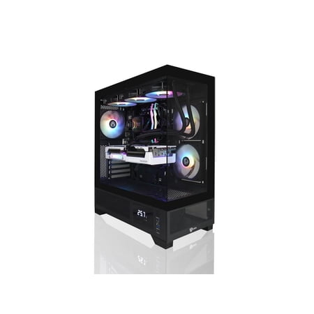 AVGPC Whirlwind Gaming PC AMD Ryzen 7 9700X Zen5, Radeon RX 9070 XT, 32GB 6000MHz DDR5, 1TB NVME M.2 SSD, 360MM AIO Liquid Cooling, WiFi/AC, Tempered Glass Case White, Windows 11 Home Black
