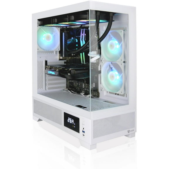 AVGPC Whirlwind Gaming PC AMD Ryzen 7 9700X Zen5, Radeon RX 9070 XT, 32GB 6000MHz DDR5, 1TB NVME M.2 SSD, 360MM AIO Liquid Cooling, WiFi/AC, Tempered Glass Case White, Windows 11 Home White