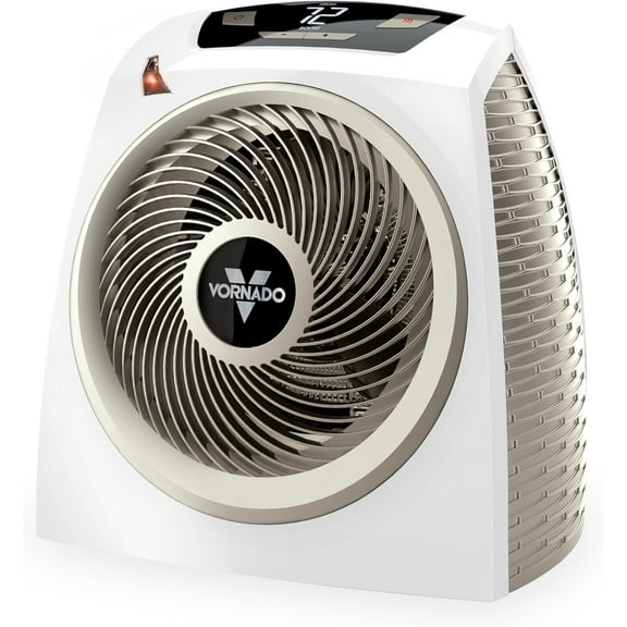 AVH10 (2025) Space Heater for Home, Fan Only Option, Digital Display with Adjustable Thermostat, Advanced Safety Features, Auto Climate Control, Whole Room Electric Indoors, White