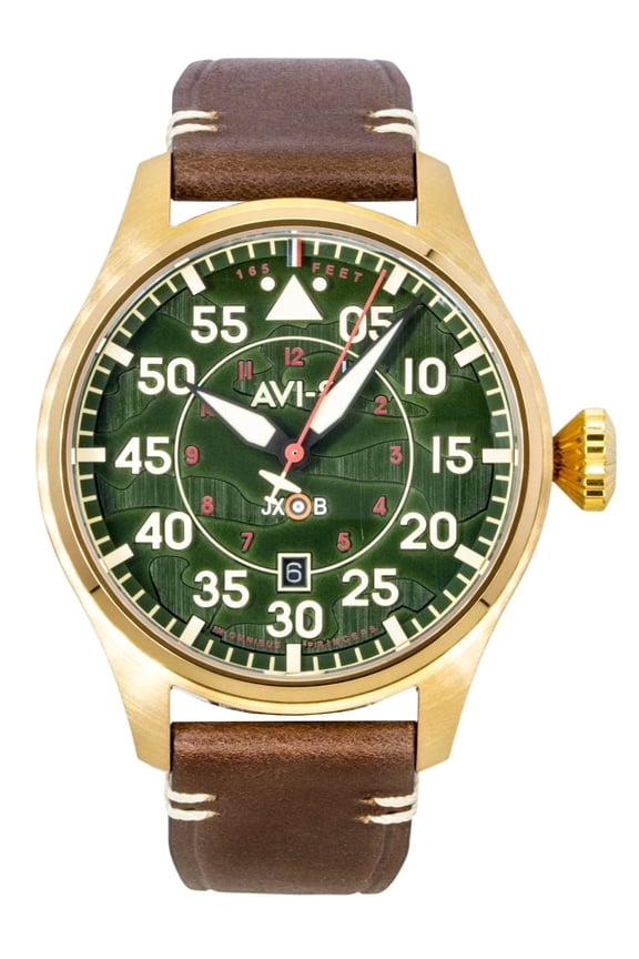Hawker Hurricane Clowes Northholt Leather Strap Green Dial Automatic AV-4097-04 Men's Watch
