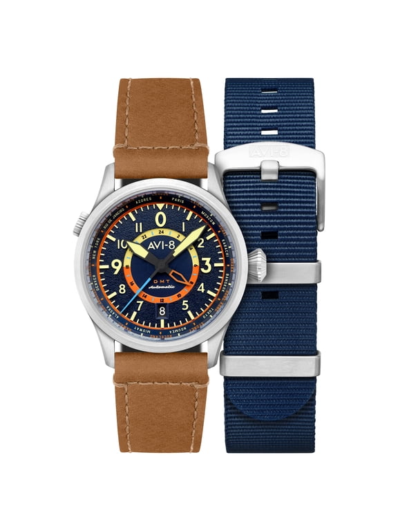 Flyboy Wingman Worldtimer Stainless Steel 41mm Japanese Automatic Wristwatch AV-4120-01