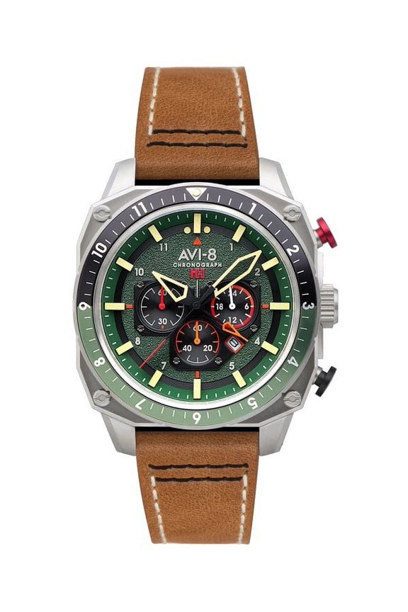 Hawker Hunter Atlas Dual Time Chronograph Forest Quartz AV-4100-01 Men's Watch