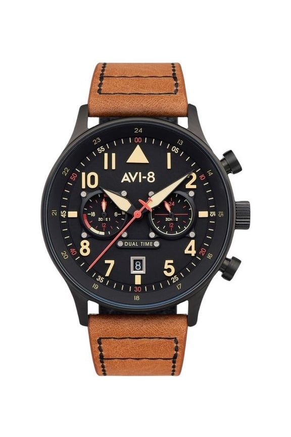 Hawker Hurricane Carey Dual Time Debden Black Dial Quartz AV-4088-03 Men's Watch