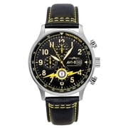AVI-8 Hawker Hurricane Classic Chronograph Leather Strap Black Dial Quartz AV-4011-0Z Mens Watch With Extra Strap