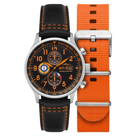 AVI-8 Hawker Hurricane Classic Stainless Steel 43.5mm Japanese Quartz Wristwatch AV-4011-0Y