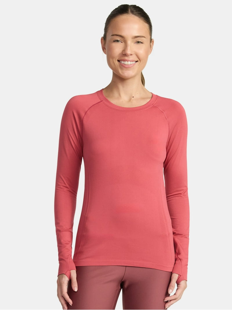 Avia Women's Seamless Tee with Long Sleeves, Sizes XS-XXXL