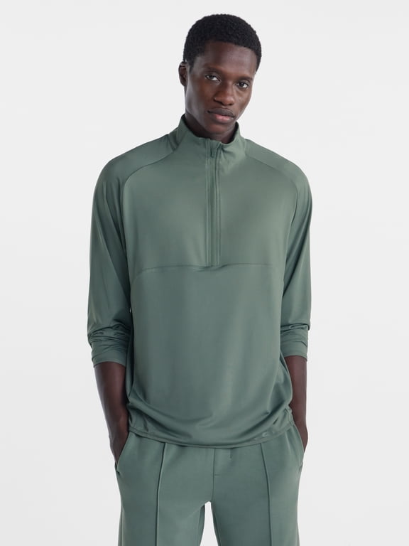 Men's and Big Men's FlexKnit Quarter Zip Pullover, Sizes XS-4XLT