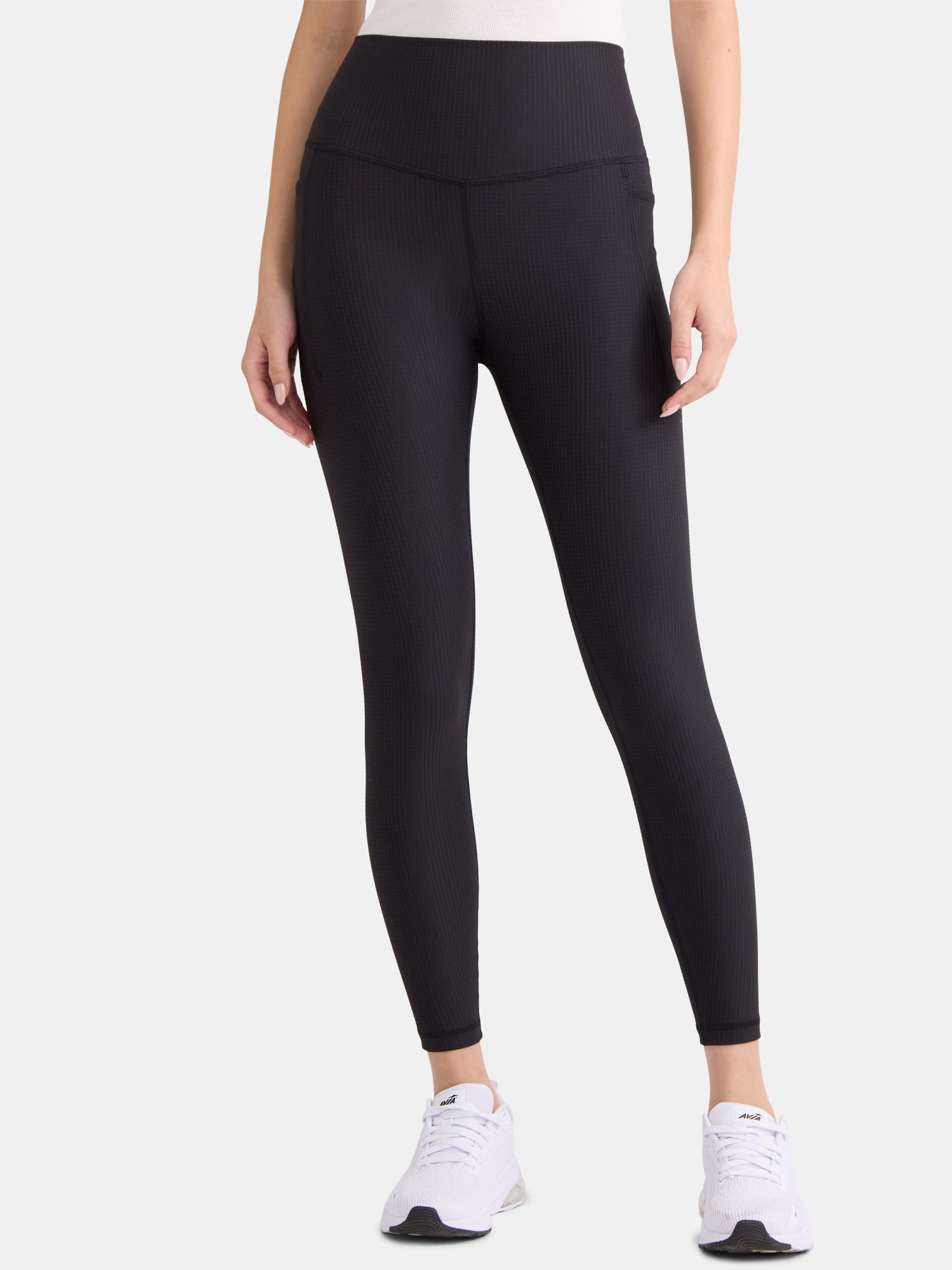 Avia Women's High Waist Grid Waffle Leggings, XSXXXL, MoistureWicking