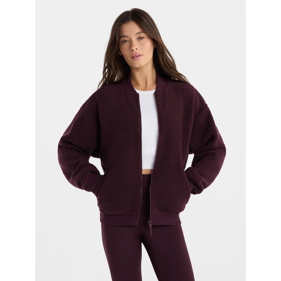 Avia Women's High Pile Bomber Jacket, Size XS-XXXL