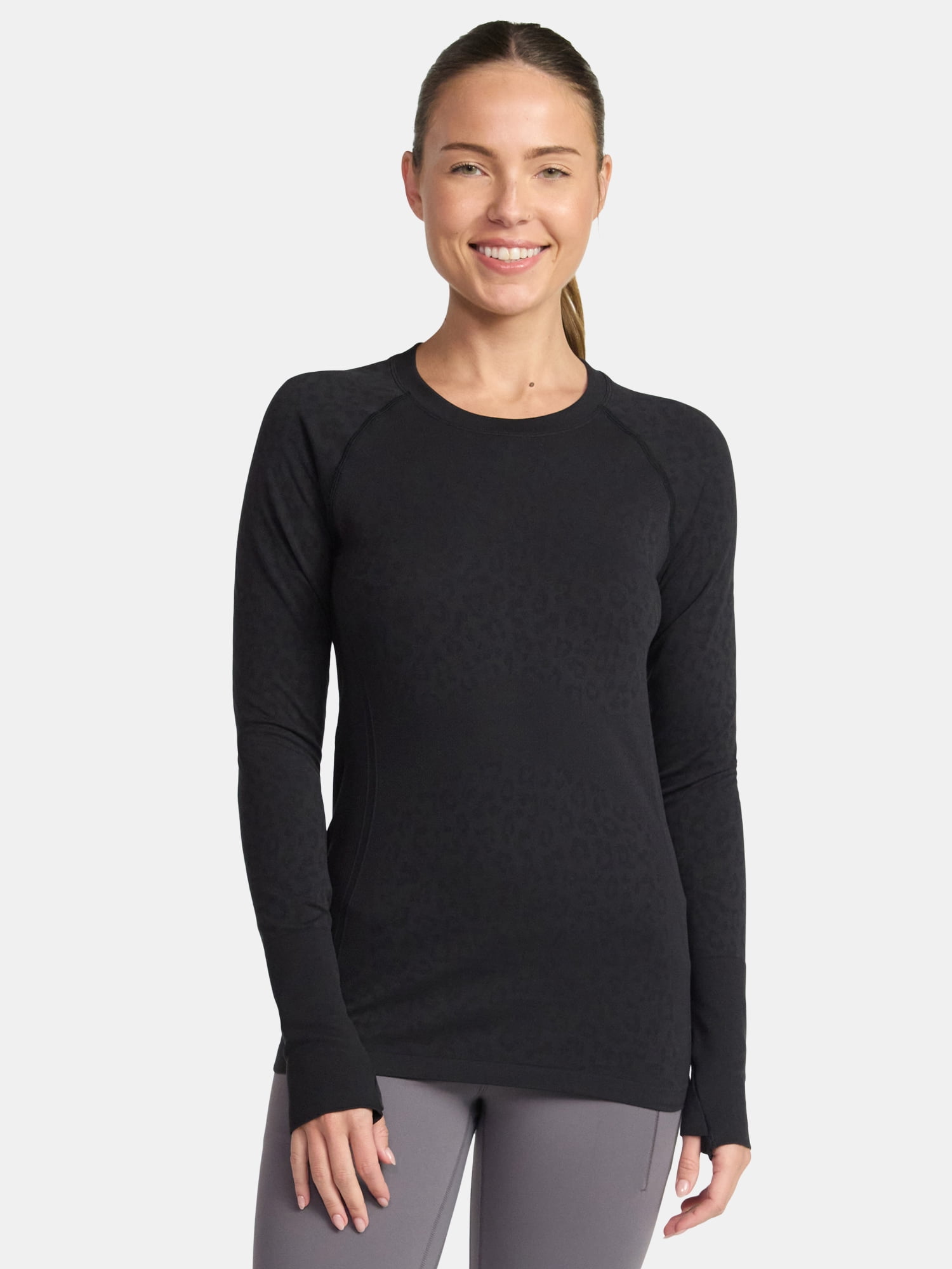 Avia Women's Seamless Tee with Long Sleeves, Sizes XS-XXXL