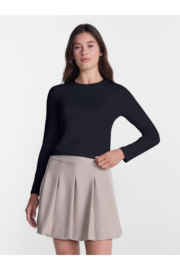 Women's and Women's Plus Long Sleeve SoftSculpt Top, Size XS-4X