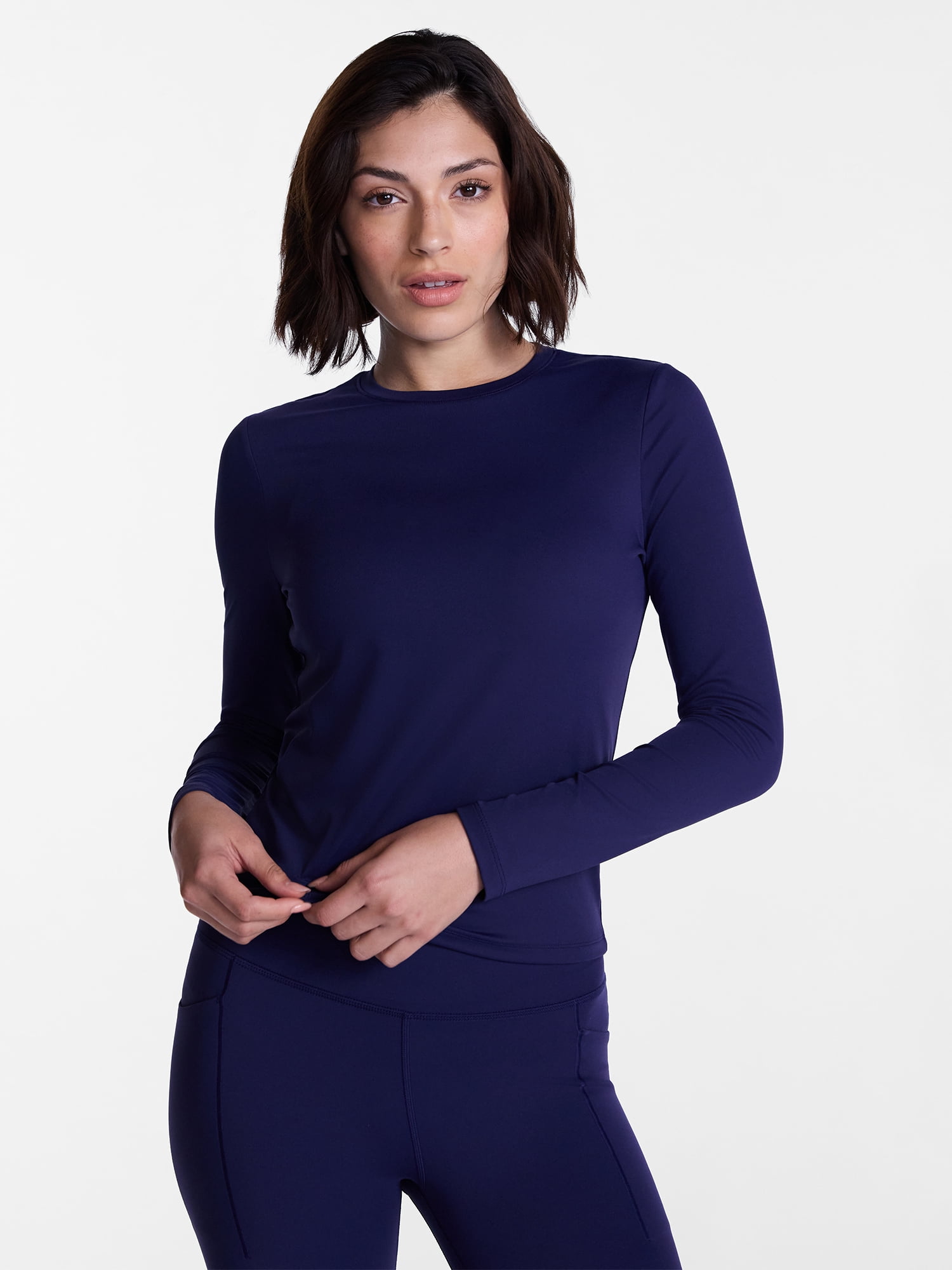 Avia Women’s and Women's Plus SoftSculpt Top with Long Sleeves, Sizes XS-4X