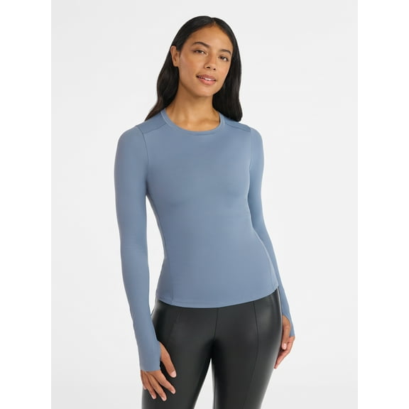 Avia Women's and Women’s Plus SoftSculpt Tee with Long Sleeves, Sizes XS-4X
