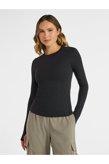 Haut Avia Manches Longues Gris - Taille Medium, Occasion En Très Bon état, Pour Sport
