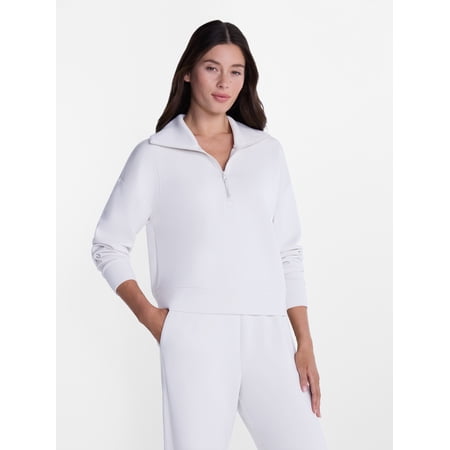 Avia Women's and Women's Plus Quarter-Zip ScubaKnit Pullover, Sizes XS-4X