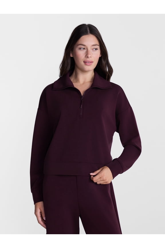 Women's and Women's Plus Quarter-Zip ScubaKnit Pullover, Sizes XS-4X