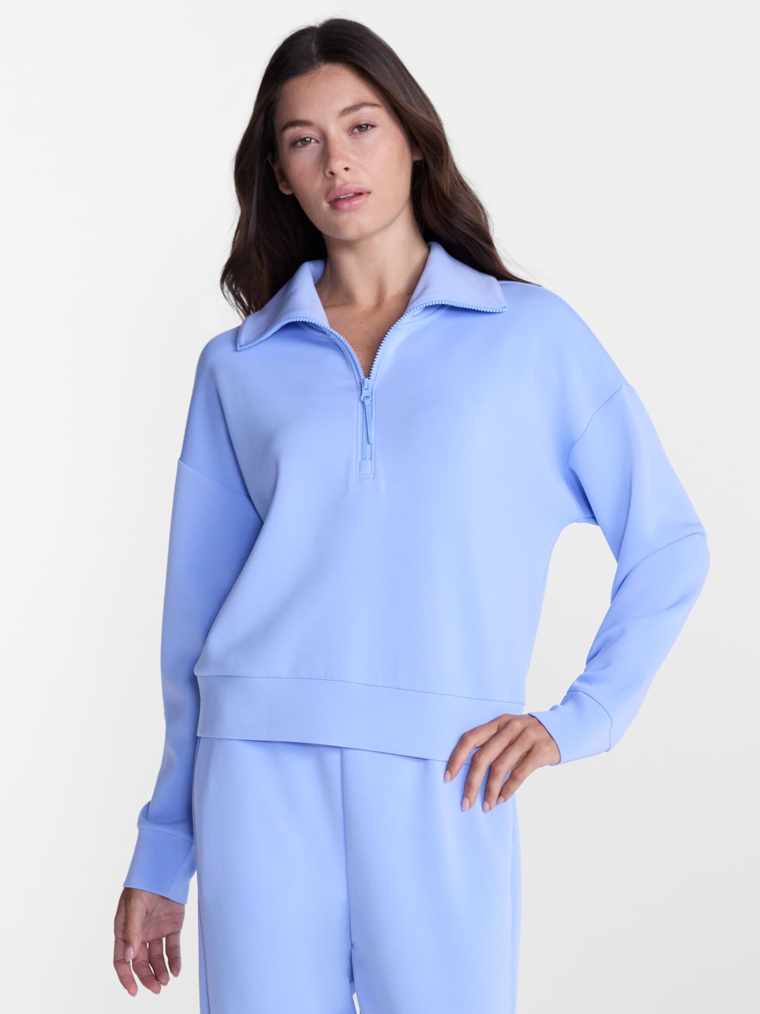 Avia Women's and Women's Plus Quarter-Zip ScubaKnit Pullover, Sizes XS-4X