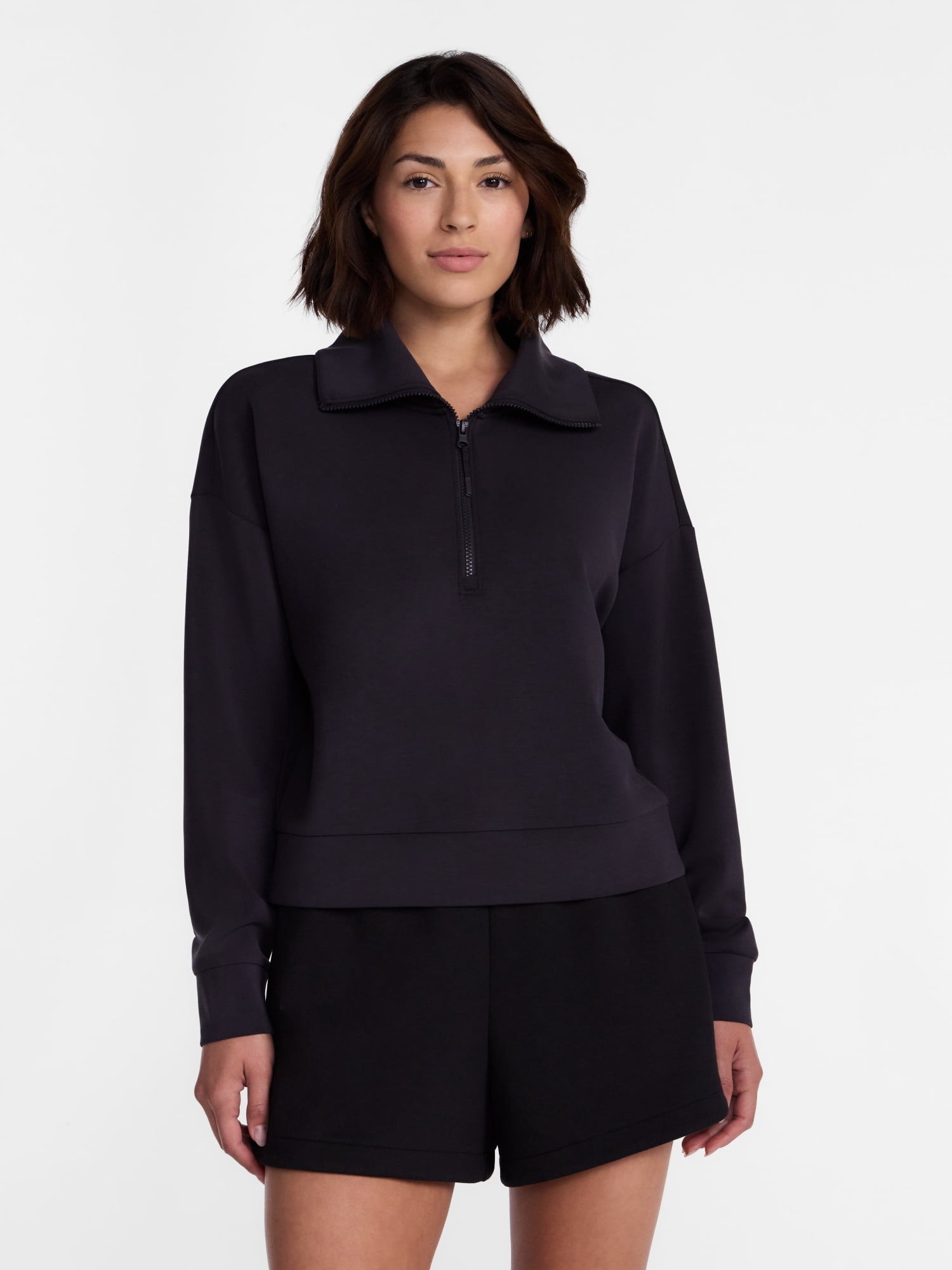 Avia Women's and Women's Plus Quarter-Zip ScubaKnit Pullover, Sizes XS-4X