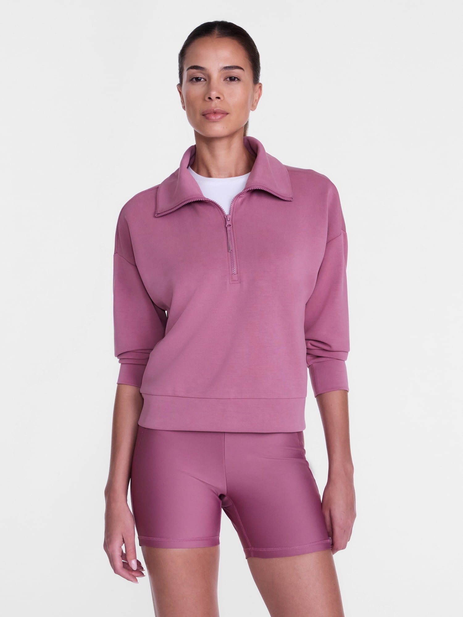 Avia Women's and Women's Plus Quarter-Zip ScubaKnit Pullover, Sizes XS-4X