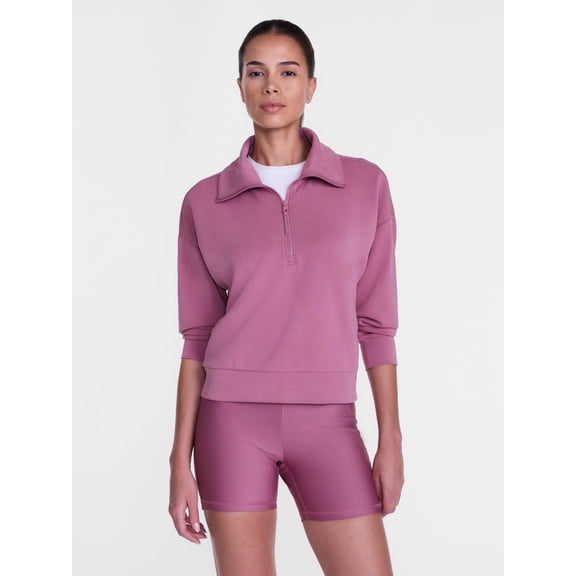 Avia Women's and Women's Plus Quarter-Zip ScubaKnit Pullover, Sizes XS-4X