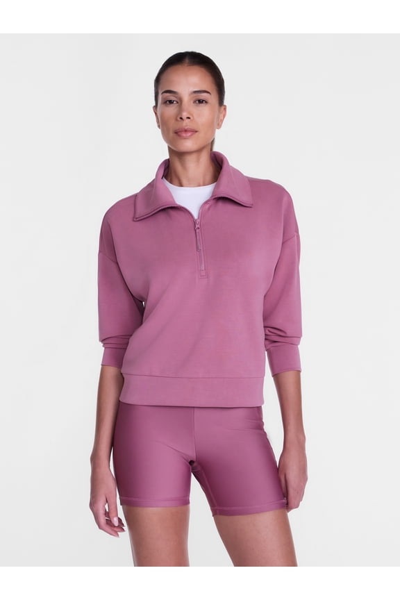 Women's and Women's Plus Quarter-Zip ScubaKnit Pullover, Sizes XS-4X