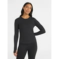 thumbnail image 1 of Avia Women's and Women's Plus Rib Seamed Long Sleeve Tee, Sizes XS-4X, 1 of 4