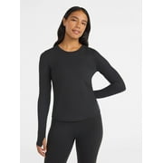 AVIA Women's and Women's Plus Rib Seamed Long Sleeve Tee, Sizes XS-4X