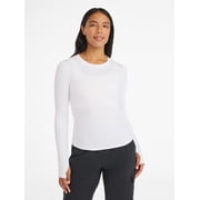 Avia Women's and Women's Plus Rib Seamed Long Sleeve Tee, Sizes XS-4X