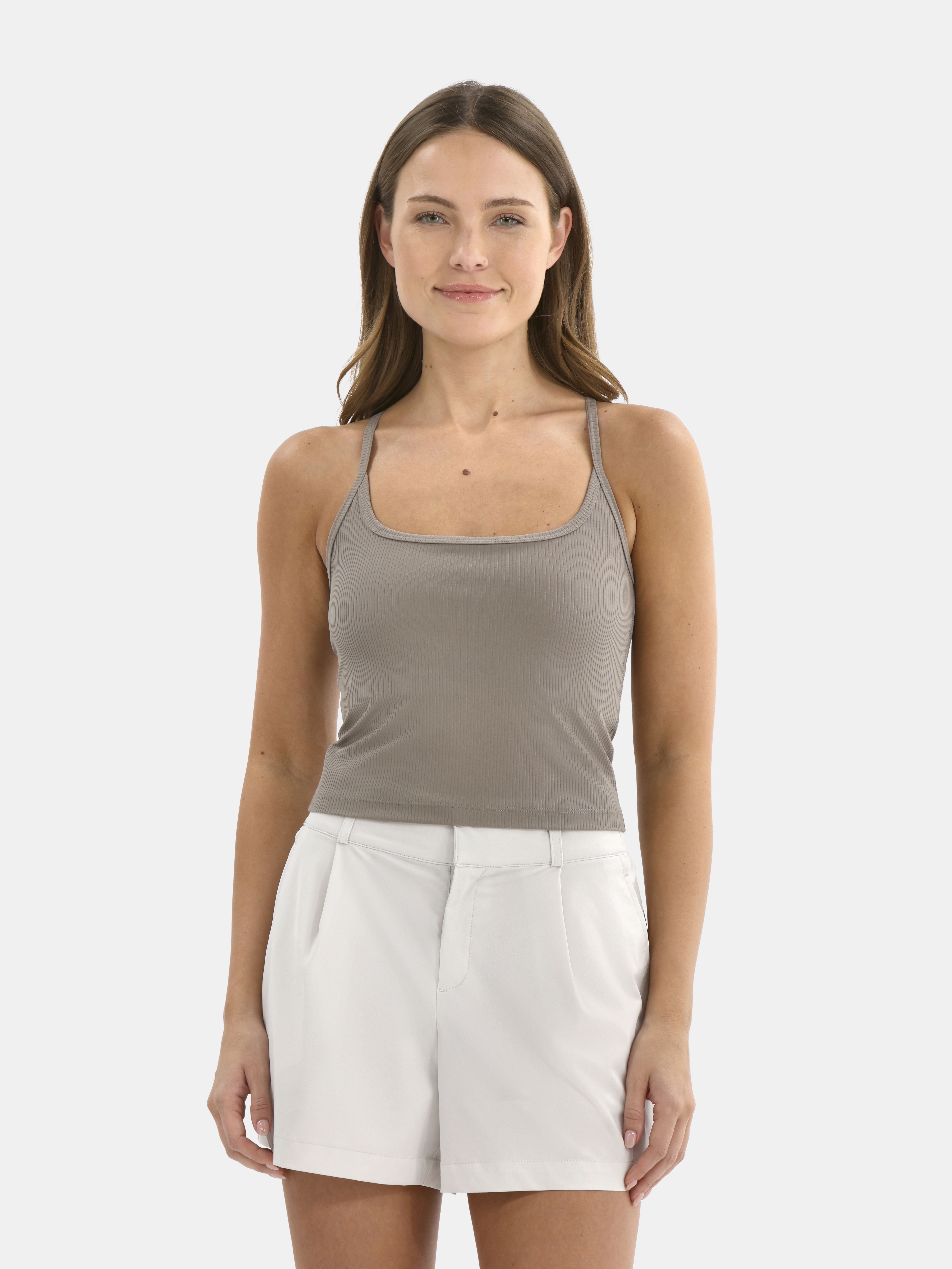 Avia Women's Ribbed SoftSculpt Tank Top with UPF 50, Sizes XS-XXXL