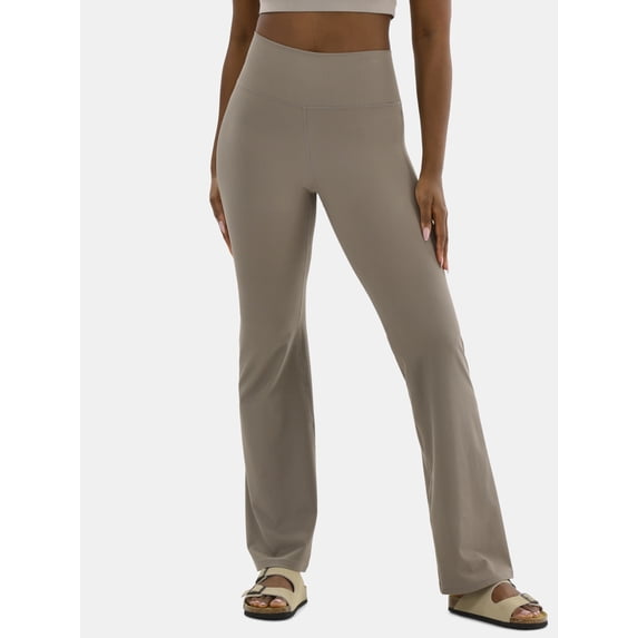 Avia Women's Ribbed SoftSculpt Flare Active Leggings with UPF 50, 31.5" Inseam, Sizes XS-XXXL