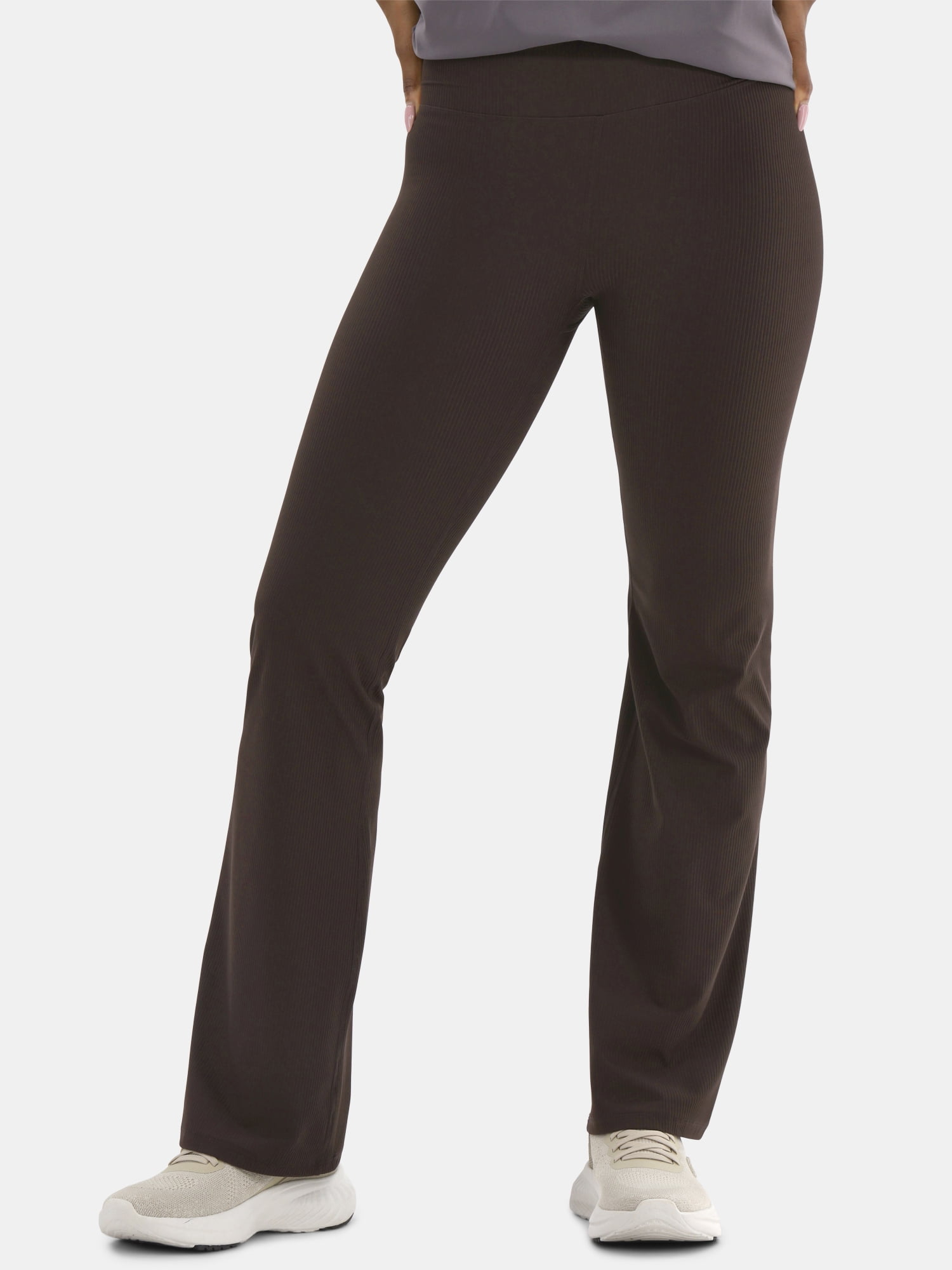 Avia Women's Ribbed SoftSculpt Flare Active Leggings with UPF 50, 31.5" Inseam, Sizes XS-XXXL