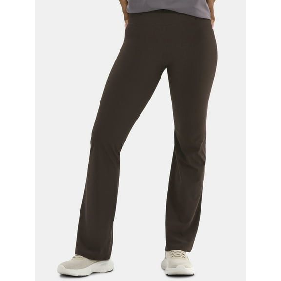 Avia Women's Ribbed SoftSculpt Flare Active Leggings with UPF 50, 31.5" Inseam, Sizes XS-XXXL